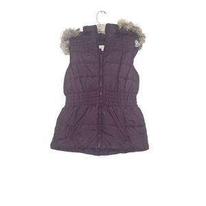 New‎ York & Company Outdoor Vest with Removable Faux Fur Hood